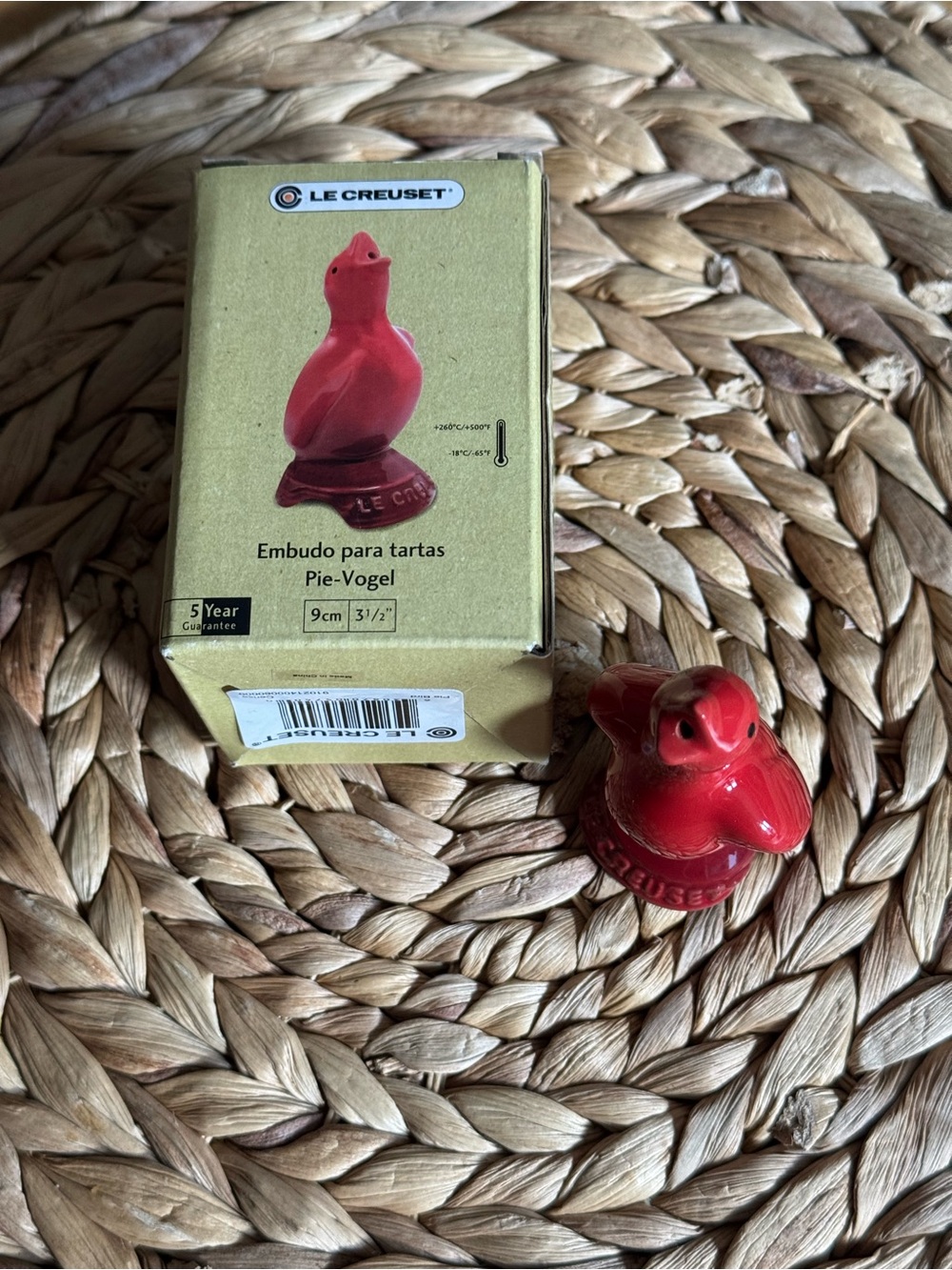 NEW Le Creuset Cherise Pie Bird - Stoneware New in Box